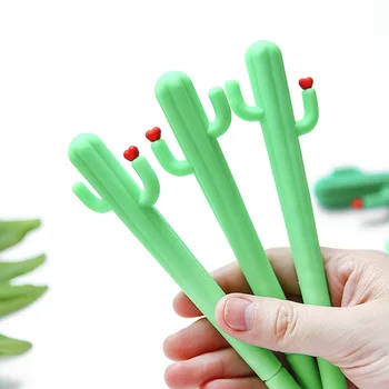 

Cactus shape students neutral pen , simple creative green pen rod 0.5 mm black core