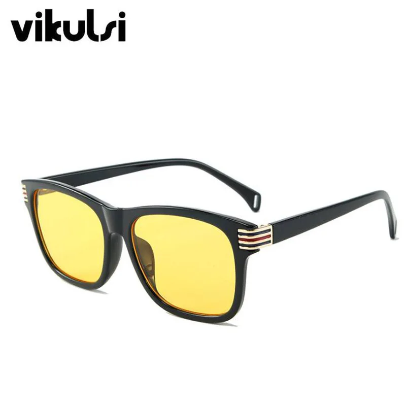 E479 black yellow Унисекс классический квадратный янтарного цвета, розовые солнцезащитные очки для женщин, Цветные Металлические Модные солнцезащитные очки, женские градиентные очки UV400 - Цвет линз: E479 black yellow