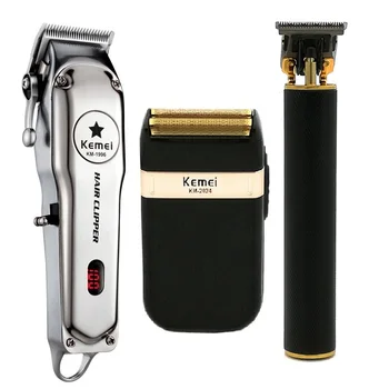 

Kemei All Metal Rechargeable Electric Hair Clipper Professional Hair Trimmer Haircut Shaving Machine Kit KM-1996 KM-1971 KM-2024