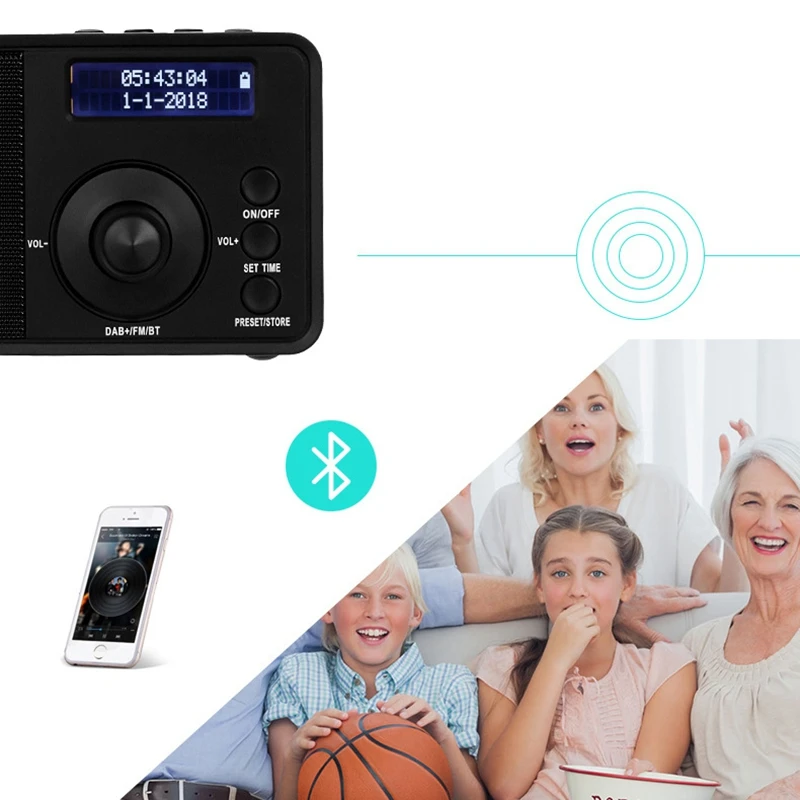 DAB цифровое радио Высокая чувствительность беспроводной FM стерео для наружного кемпинга дома