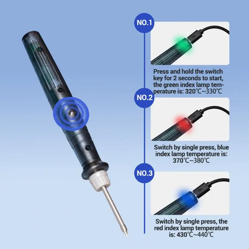 USB паяльник наконечник 5 в 8 Вт умная электрическая Портативная паяльная станция