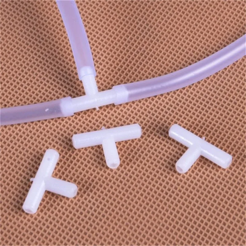 

10 Pcs/Set 4mm Plastoc Tee's "T" 3-Way Fish Tank Acuarios Aquarium Air Pump Line Tubing Joints Connectors Wholesale