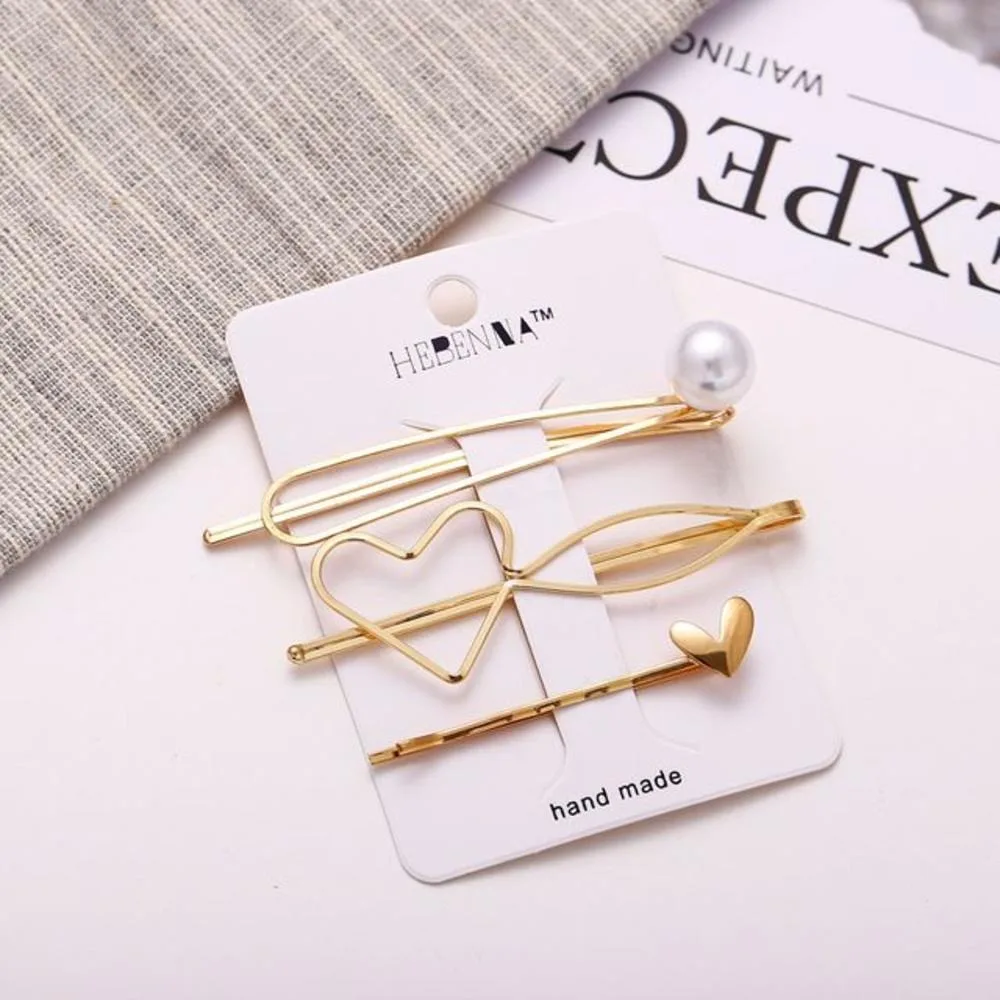 1 Set Simple Metal Heart Hair Clips Barrette Geometric Cute Cat Hairpin Hairgrip For Women Girls Hair Accessories 1 Set Simple Metal Heart Hair Clips Barrette Geometric Cute Cat Hairpin Hairgrip For Women Girls Hair Accessories