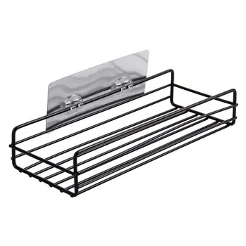 

Wrought Iron Bathroom Shelf Wash Rack Free Punching Wall Hanging Kitchen Spice Storage Rack Hanging Basket