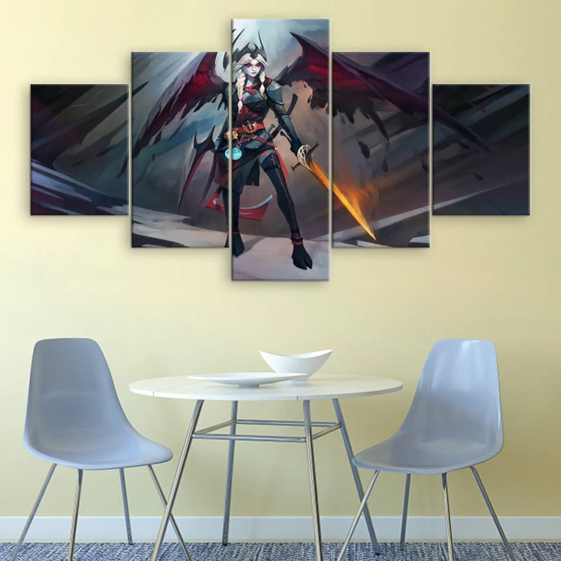 Wall Decor Canvas Painting 5 Panel DOTA 2 Assassin Modern Printed Wall Art Pictures Decorative Game