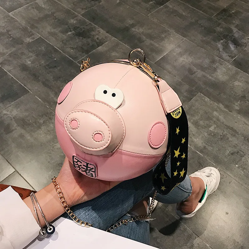 

INS Super Fire Bag Women's 2019 New Style Korean-style Versatile Shoulder Fashion Chain Cool GIRL'S Pig Bag