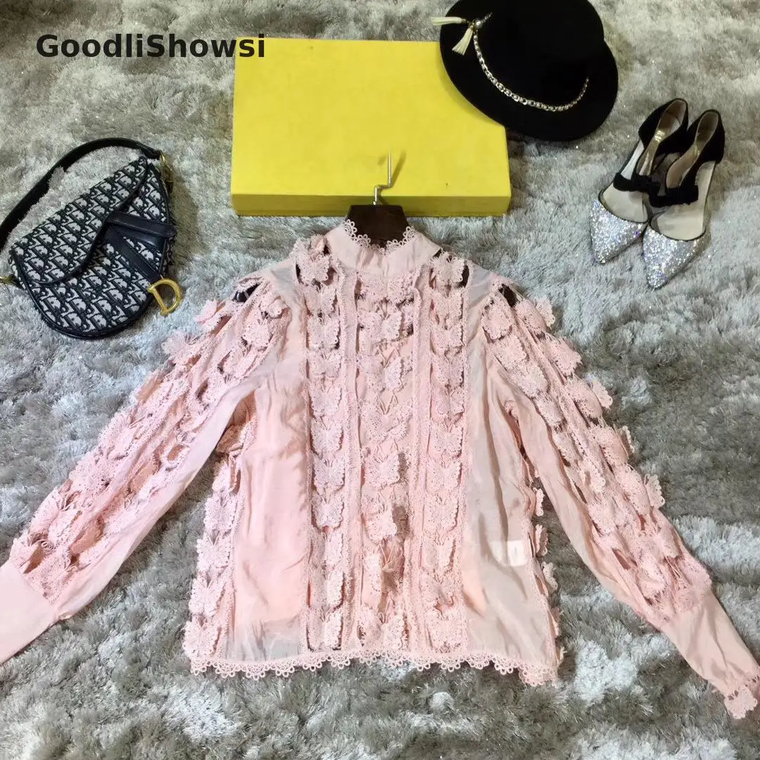 GoodliShowsi, милые женские костюмы, комплекты из 2 предметов, одноцветная Кружевная блуза с узором в виде бабочки+ пояс, трапециевидная юбка средней длины