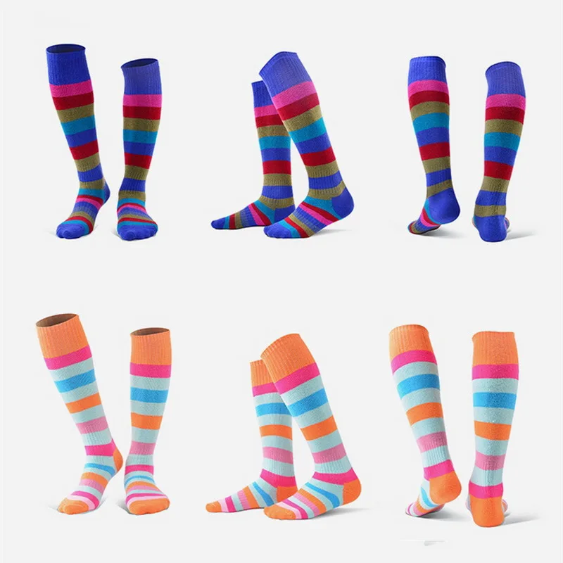 Kids Winter Warm Skiing Sock Boys Girls Long Striped Thick Thermal Sock For Roller Skating Snowboarding Chlid Snow Sports