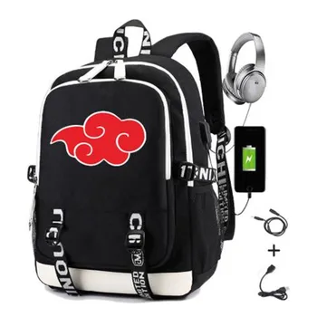 

Naruto Backpack for Men Print Akatsuki Uchiha Itachi Sasuke Uchih Charging USB Women Laptop Backpack Travel Casual Daypacks