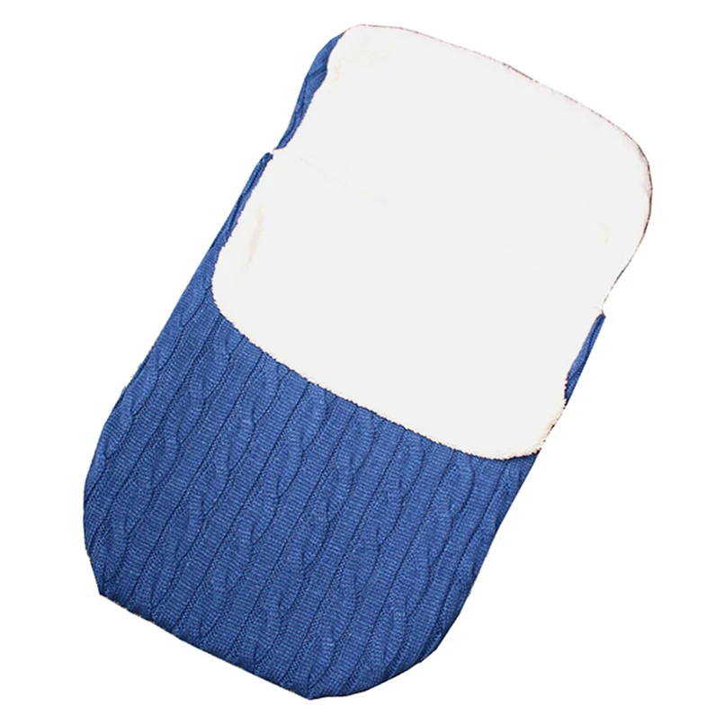 Winter baby stroller sleeping bag outdoor button baby knitted sleeping bag wool plus velvet thick quilt warm  sleeping bag 30D5 (15)