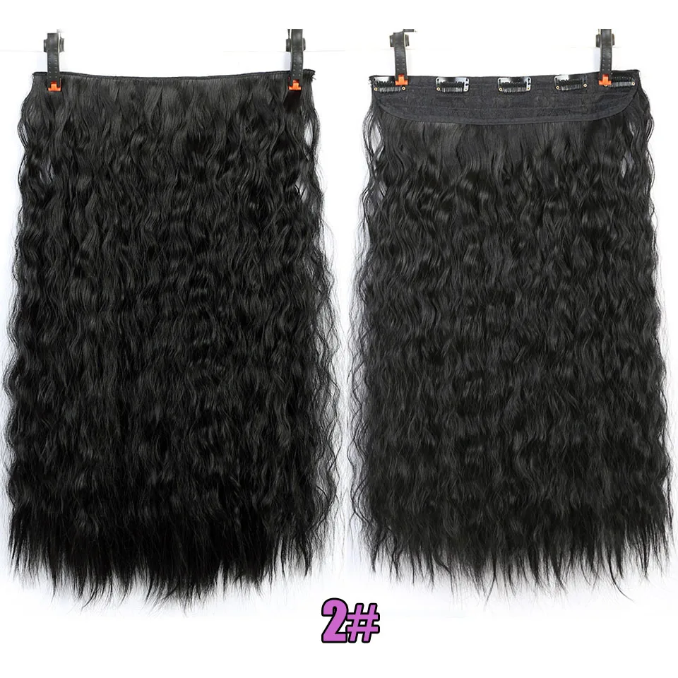 MEIFAN длинные вьющиеся черные коричневые волосы на 5 клипсах для наращивания, термостойкие синтетические натуральные накладные шиньоны, накладные волосы для женщин - Цвет: 2