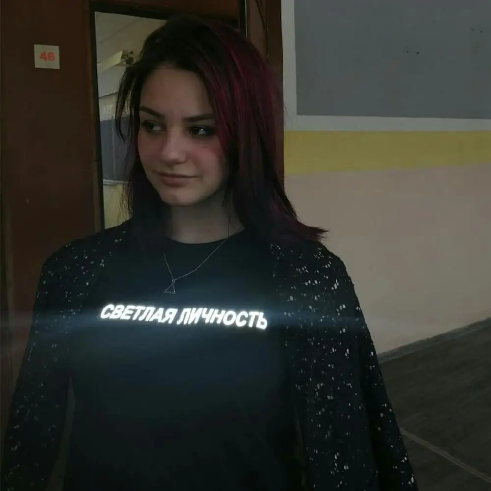 Яркая индивидуальная Мужская футболка в стиле Харадзюку светоотражающие Модные
