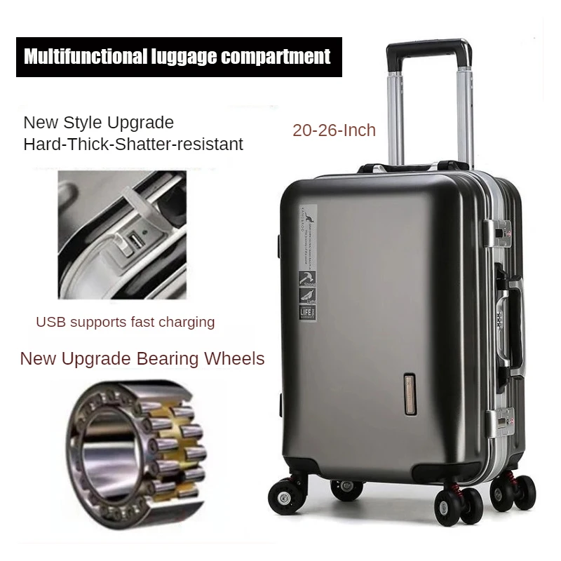 Высококачественный чемодан для мужчин и женщин Модный вместительный из