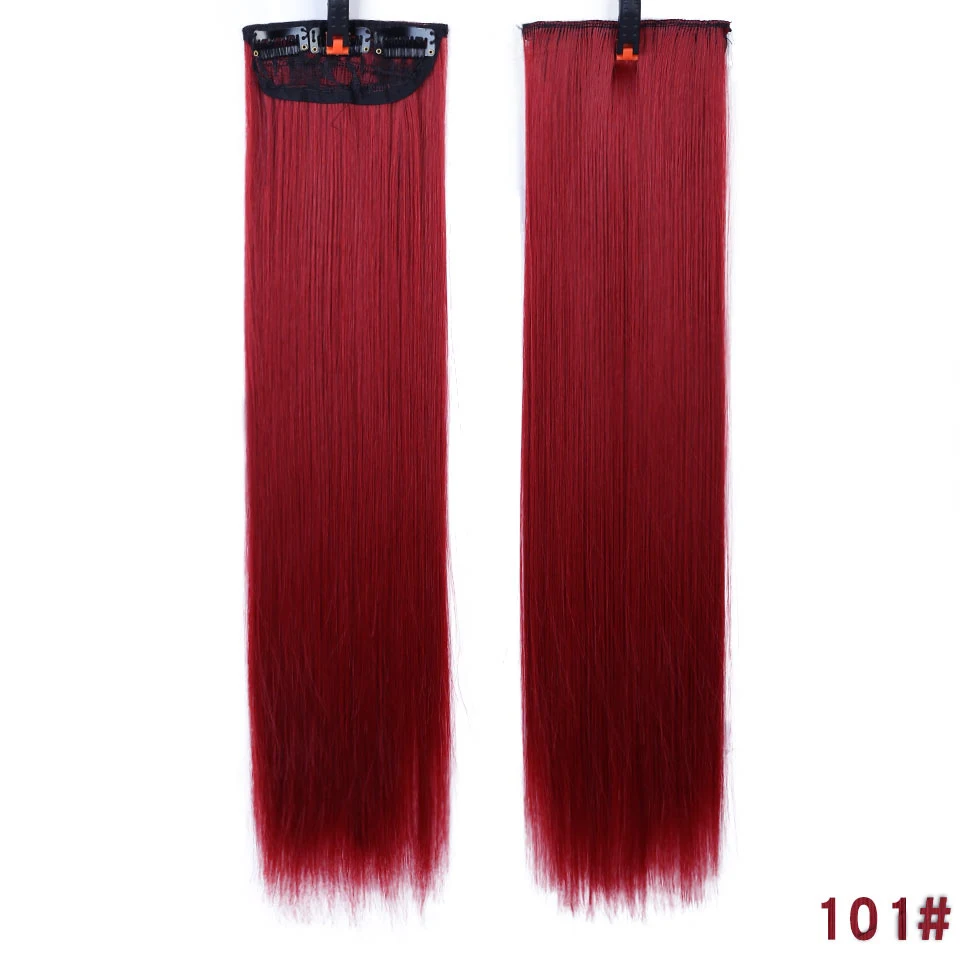 WTB одна деталь полоски цветные изюминки синтетические волосы для наращивания Клип В Омбре 2" Длинные прямые пряди для вентиляторов Клип Ins - Цвет: #5