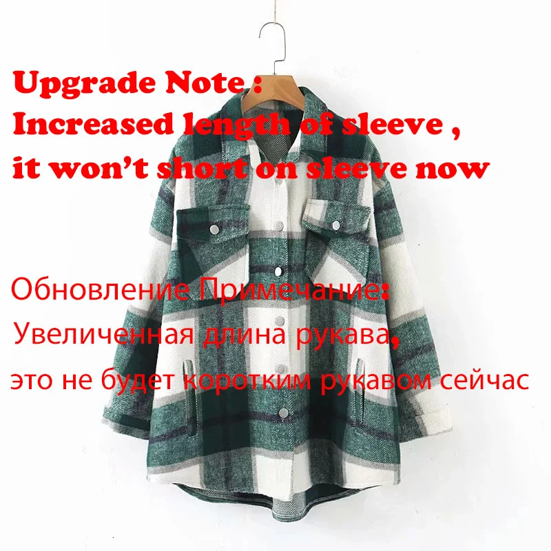 discounted  2019 Autumn Winter Plaid Oversize Jackets Loose Causal Checker Streetwear Coat