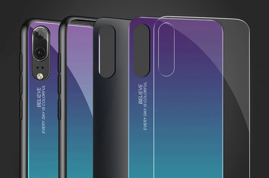 Стеклянный чехол для телефона huawei P20 mate 20 Lite 10 pro Honor 8X max Glory 9 10 закаленное стекло задняя крышка ТПУ Бампер корпус