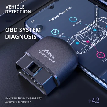 

XTOOL AD10 OBD2 Diagnostic Scanner EOBD Bluetooth ELM327 v1.5 Code Reader Work with Android/IOS/Windows With HUD Head Up Display
