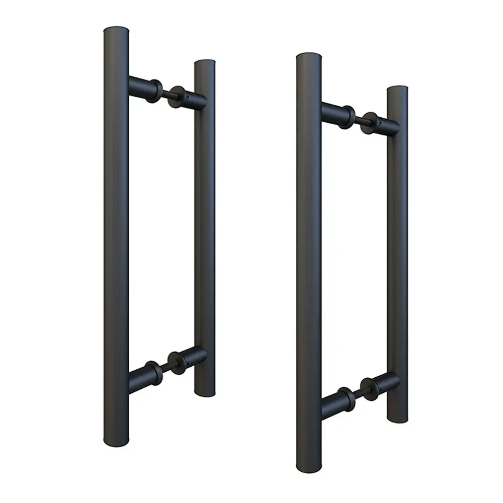 

15-3/4in Matte Black Sliding Barn Door Pull Handle Set Double Side Bar Handle Set of 2