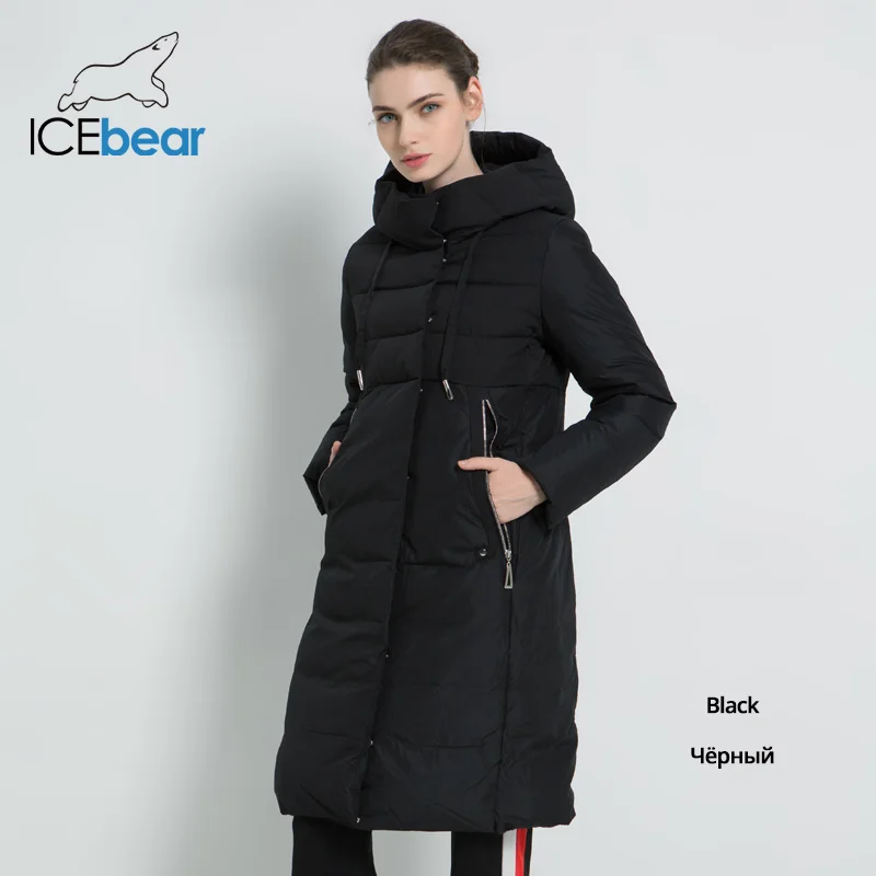 ICEbear/Новинка года зимняя женская куртка высокого качества длинное женское пальто с капюшоном женские парки стильная женская брендовая одежда GWD18310I - Цвет: G901