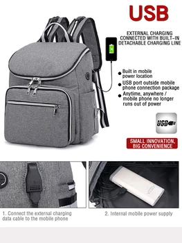 

Diaper Bag With Usb Waterproof Stroller Diaper Backpack For Mom Mummy Diaper Bag Organizer Maternity Nappy Bag Large Capacity