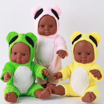 

30CM African Black Reborn Baby Doll lol boneca Silicone Realistic Reborn Baby Black Doll Lifelike Playmate Gift For Children