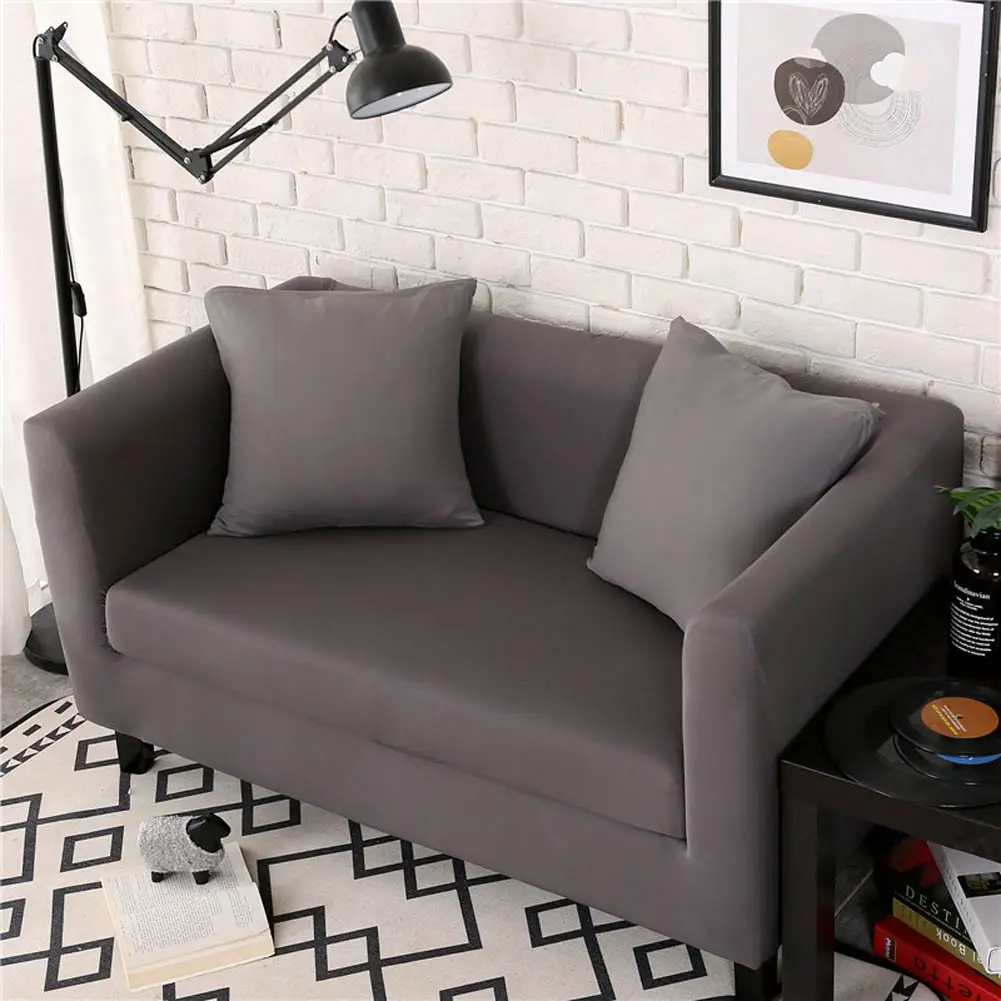 2019 простой сплошной свет Тан печати покрывало для дивана стрейч эластичный спандекс/стул из полиэстера Loveseat L форма секционные