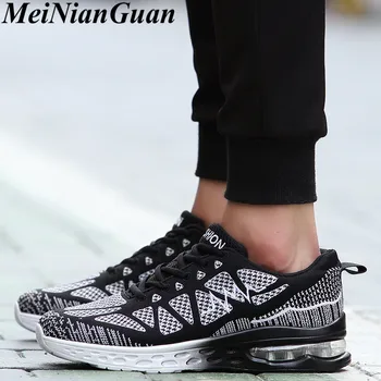 

Mesh Women's Shoes Damping Sport Sneakers Woman Sport Air Cushion Running Shoes Ladies Breathable Flats Black Plus Size Shoes B7