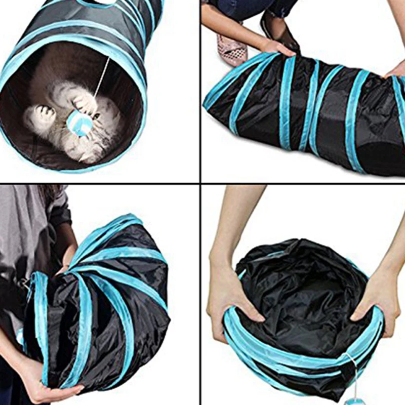 Pet Cat Tunnel shape складной Pet Cat Животное Играть звук интерактивные игрушки, используемые для скрытия, охоты и отдыха-ABUX