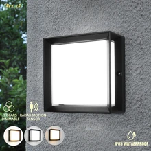 20W 60 led Square Light Control Motion Sensor Led Outdoor Wall Lights Fixtures Ip65 Waterproof 3 Light Color Changeable Aluminum