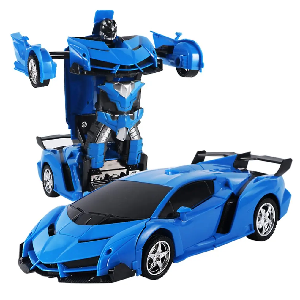 

Electric Remote Control Car1 Button Remote Control Deformable Vehicle Robot 1:18 One-button Remote Control Deformation Car Blue