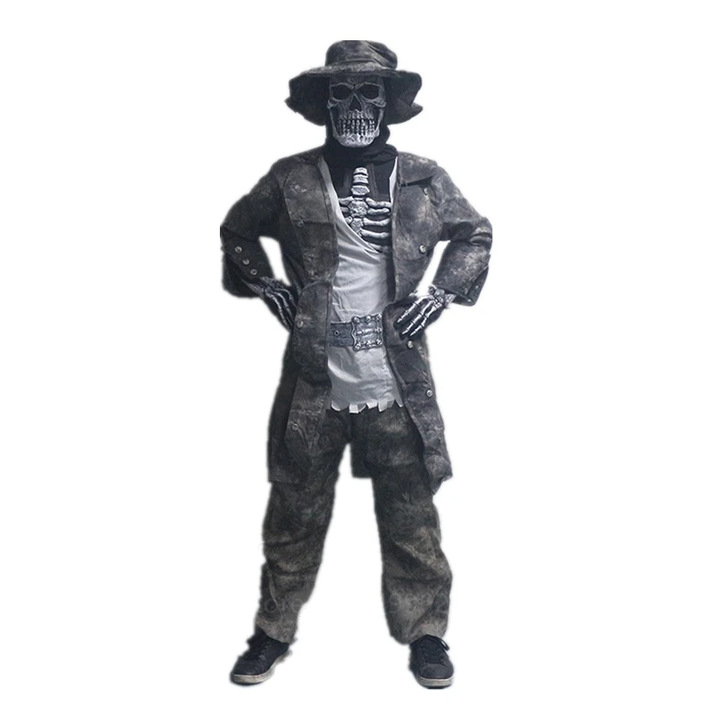 Outfit Halloween Costumes for Men Scary Horror Clothes Sets Carnival Party Skeleton Skull Zombie Cosplay Costume Mask Cosplay