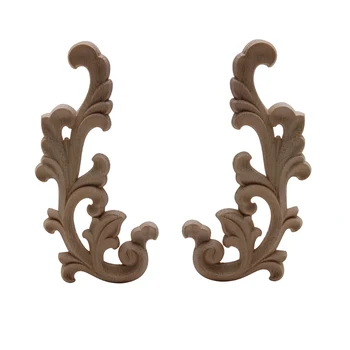 

Decoration Antique Carving Carving Lines Wood Applique Wood Decal Onlay Large Rubber Wood Corner Walls Cabinet Window Hot Sale