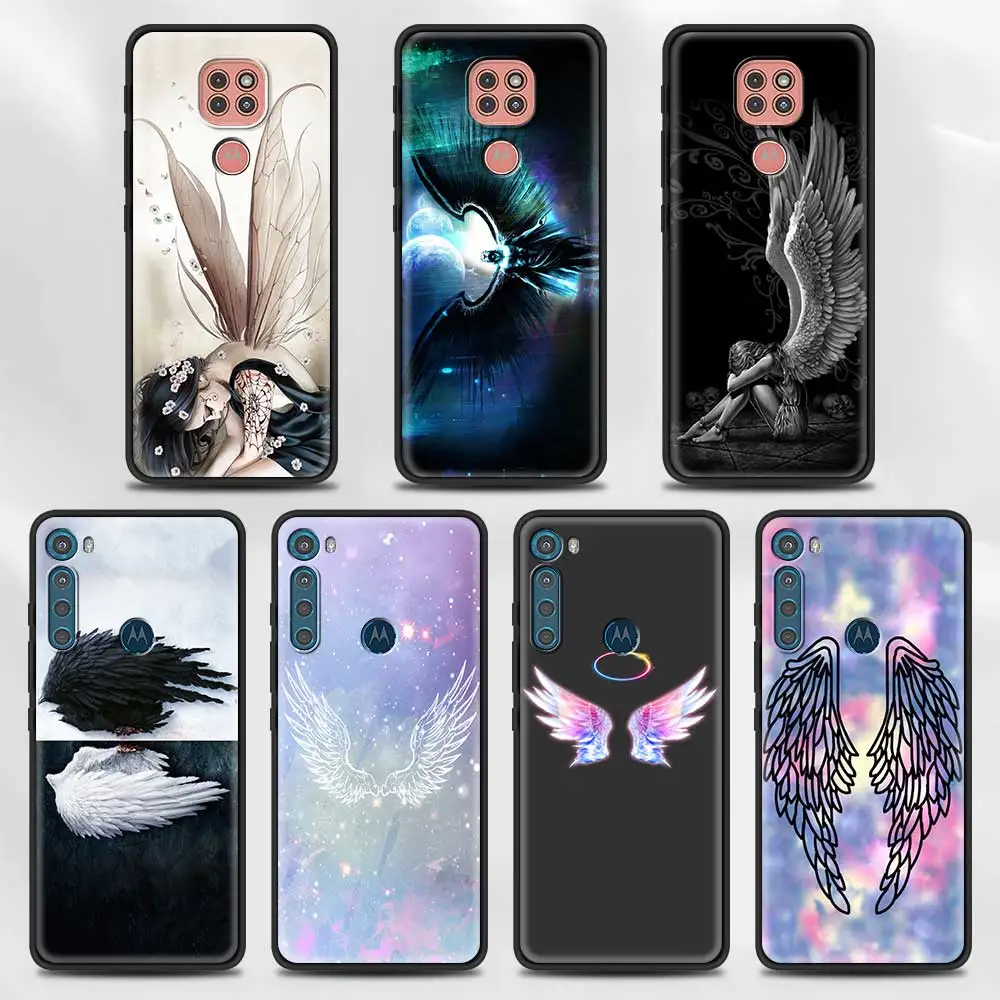 Чехол Angel Wings для Moto G Stylus(2021) G30 G10 G9 G8 Plus Power Lite Play One Fusion Hyper Edge E6s черный чехол |