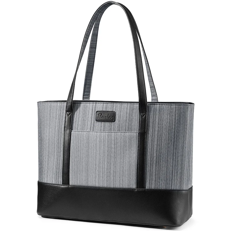 REALER женская сумка для чемодана, женские сумки для деловых поездок, большая сумка-тоут, женская сумка через плечо с ручкой для оффида/работы - Цвет: Серый