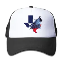 Детская Техасский флаг карта волк бейсболка для дальнобойщика Регулируемая сетчатая шляпа для мальчиков и девочек