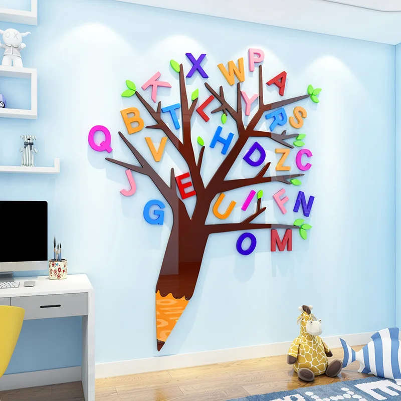 Kindergarten Classroom Wall Decoration Wall Stickers Children Bedroom Room 3D Wall Sticker