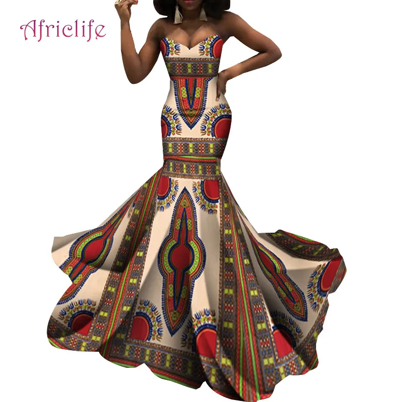 Индивидуальные специальные свадебные платья без бретелек Африканский воск хлопок Мода Java стиль вечерняя одежда WY5479 - Цвет: 7