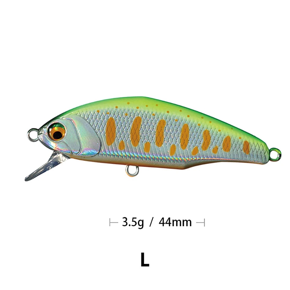 Mises 4,4 см 3,5 г 12 цветов Мини Тонущая бионическая блесна приманка 3D глаза искусственная пластиковая жесткая приманка Рыбная приманка вобблер - Цвет: L