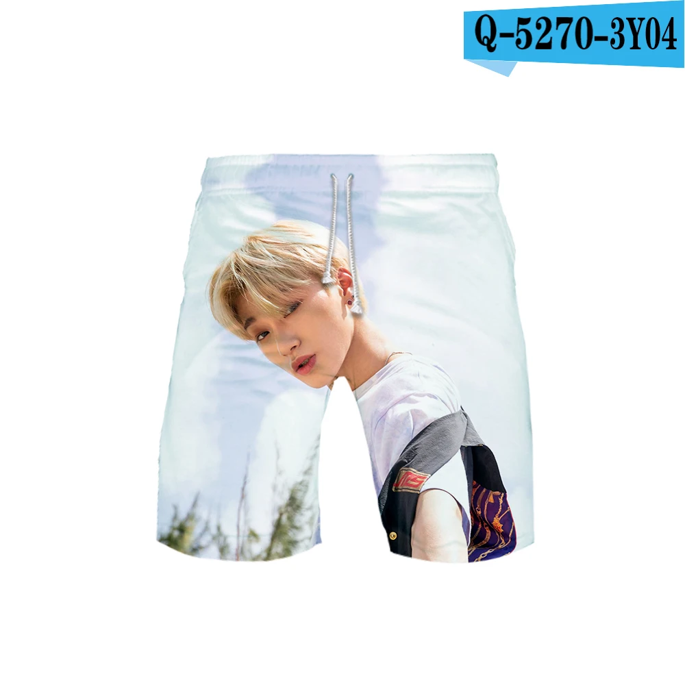 ATEEZ 3D пляжные шорты мужские эксклюзивные модные летние повседневные шорты модные хип хоп Короткие 3D Брюки пляжная одежда XXS-6XL - Цвет: 4