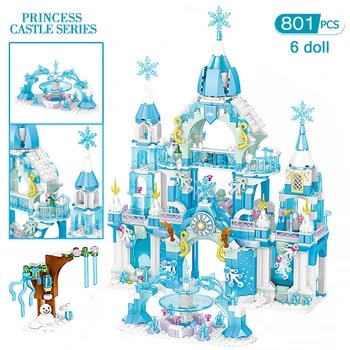 

801pcs Girls Magic Ice Castle Palace Model Compatible Princess Friends Building Blocks Bricks Christmas Children Toys