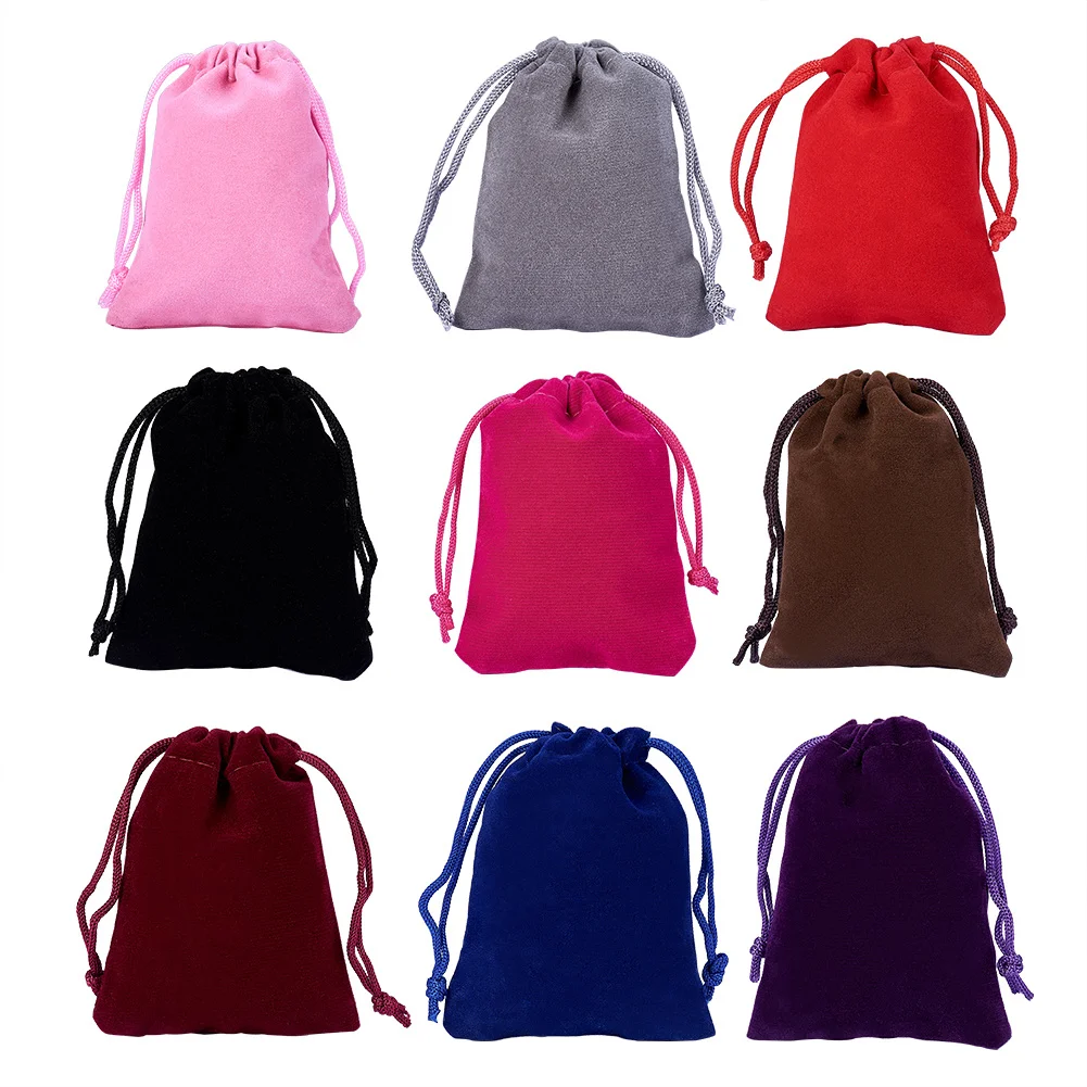 50Pcs Drawstring Velvet Bags Jewelry Packing Pouches Gift Bags Wedding Christmas Party Favors Storage Bags 7x9cm 10x12cm 10x15cm 500pcs 7x9cm retail jewelry velvet gift packaging drawstring bags