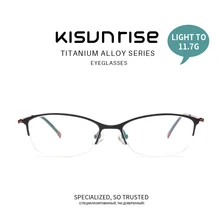 Kisunrise Titanium Alloy Optical Glasses Frame Women Ultralight Round Myopia Prescription Eyeglasses Eyewear KS050