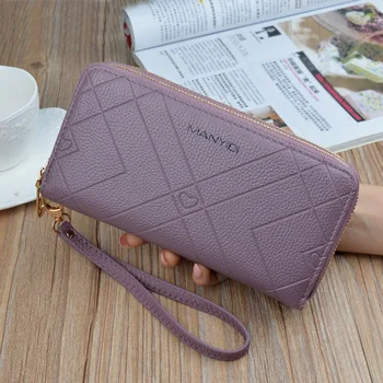 

1PC Women Clutch PU Wallet Long Card Holder Phone Bag Case Purse Handbag Wristlet Vintage Ladies Long Wallets