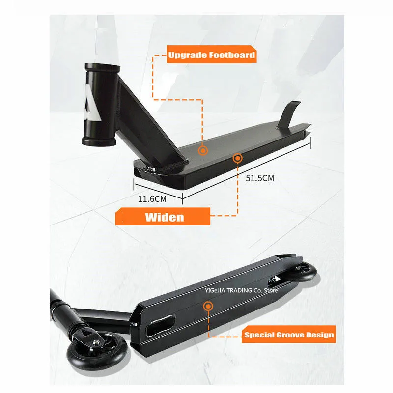 Heighten 90CM Pro Stunt Kick Scooter And Barrel with 100MM PU Wheel, Lightweight Freestyle Extreme Scooter