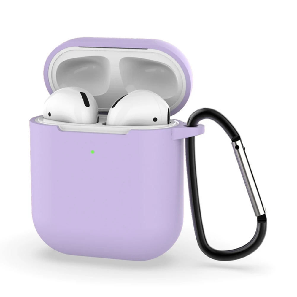 Горячий защитный чехол для наушников airpods 2-го Поколения Портативный Силиконовый чехол протектор для наушников с карабином