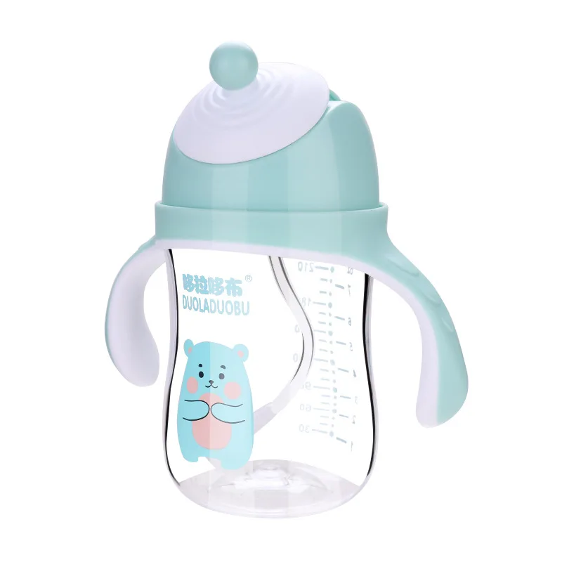 240ML Kids Baby Water Bottle  Portable Feeding Bottle With Straw Leak Proof Durable Water  Children's Wide Open Drinking Cup