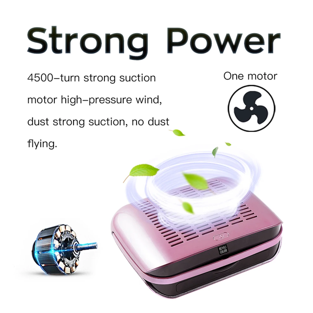 Nail Vacuum Cleaner Nail Dust Collector Machine Nail Drill Art Dust Suction Nail Art Manicure Tool Salon Home Use High Quality