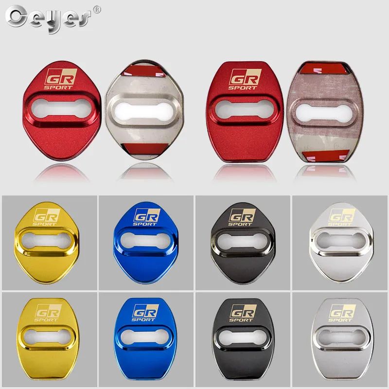 Car Door Lock Cover 4pcs Car Styling Accessories Auto Door Lock Buckle Cover Case For Toyota Gazoo Racing Prius Yaris Corolla Rav4 For Lexus
