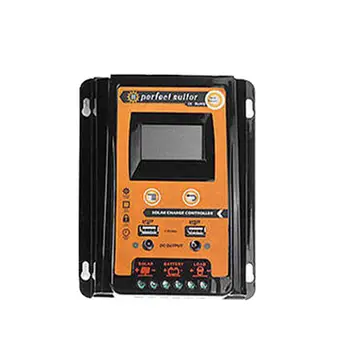 

30A Solar Charge Controller Dual USB Solar Cell Panel Built-In Timer 12V 24V Auto Digital Battery PV Regulator (Orange)