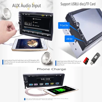 

7" 2DIN Touch Screen Car Radio Remote MP5 Player Bluetooth Stereo AUX USB TF GPS